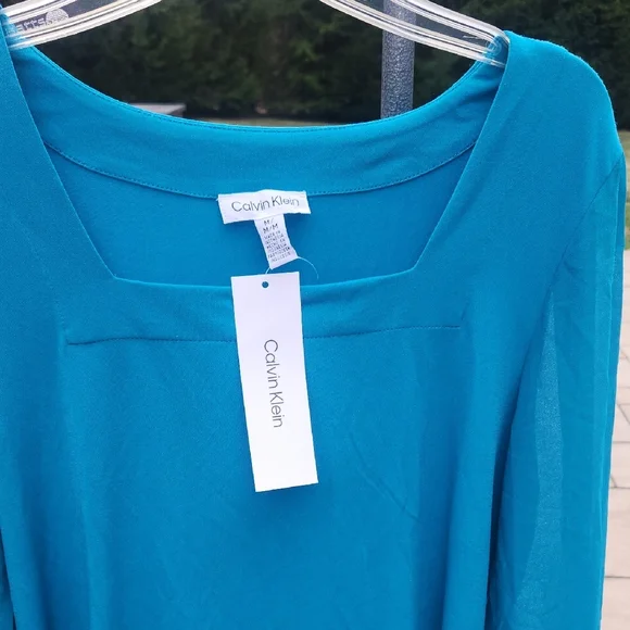 Calvin Klein Teal Blouse - Picture 12 of 16
